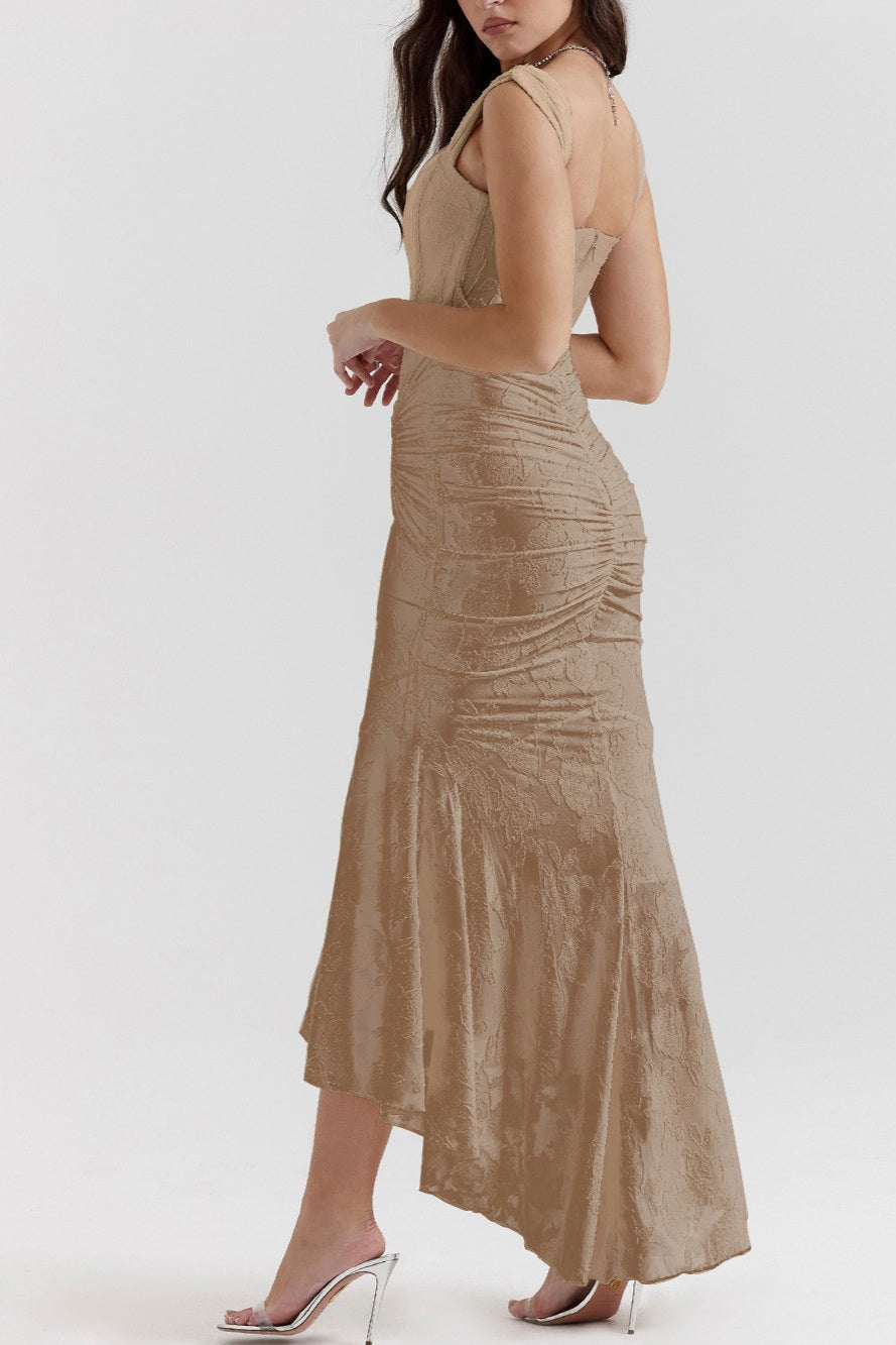 Elin | Niebieska sukienka maxi w kwiaty