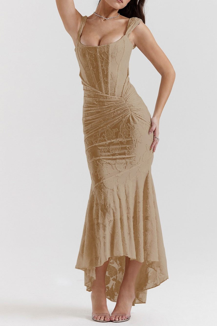 Elin | Niebieska sukienka maxi w kwiaty