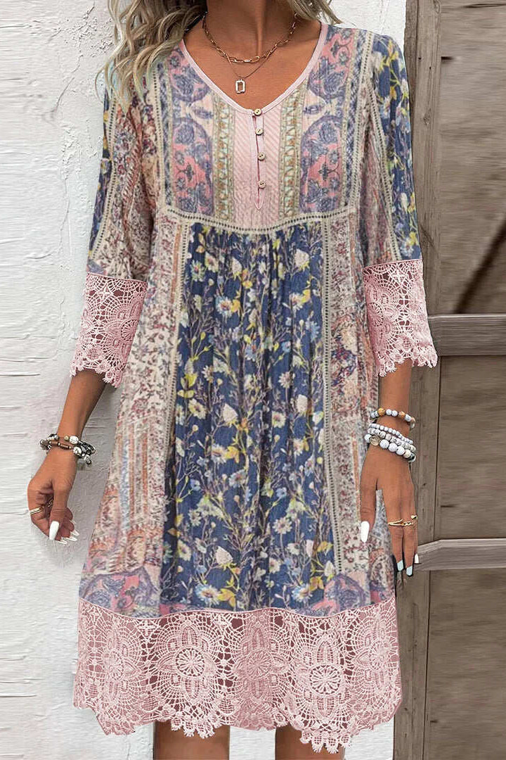 Mirabel | Sukienka z koronkowym wykończeniem w stylu boho