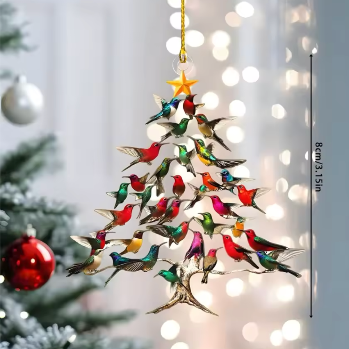 Hummingbird Christmas 2D Acrylic Ornament