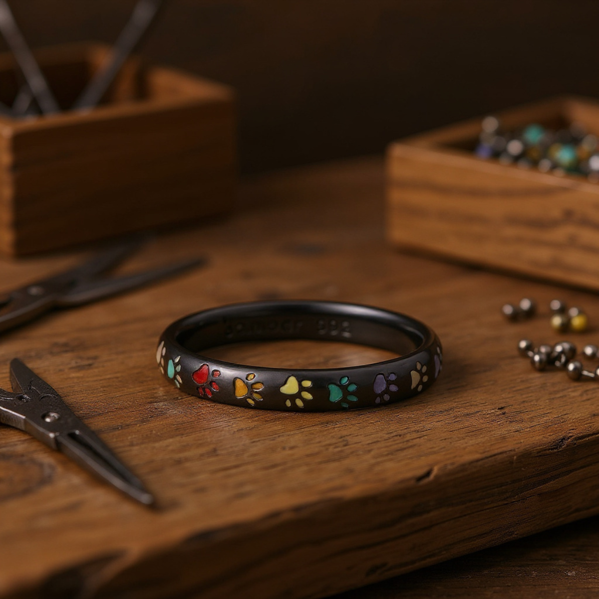 Sterling Silver Ring with Paw Design