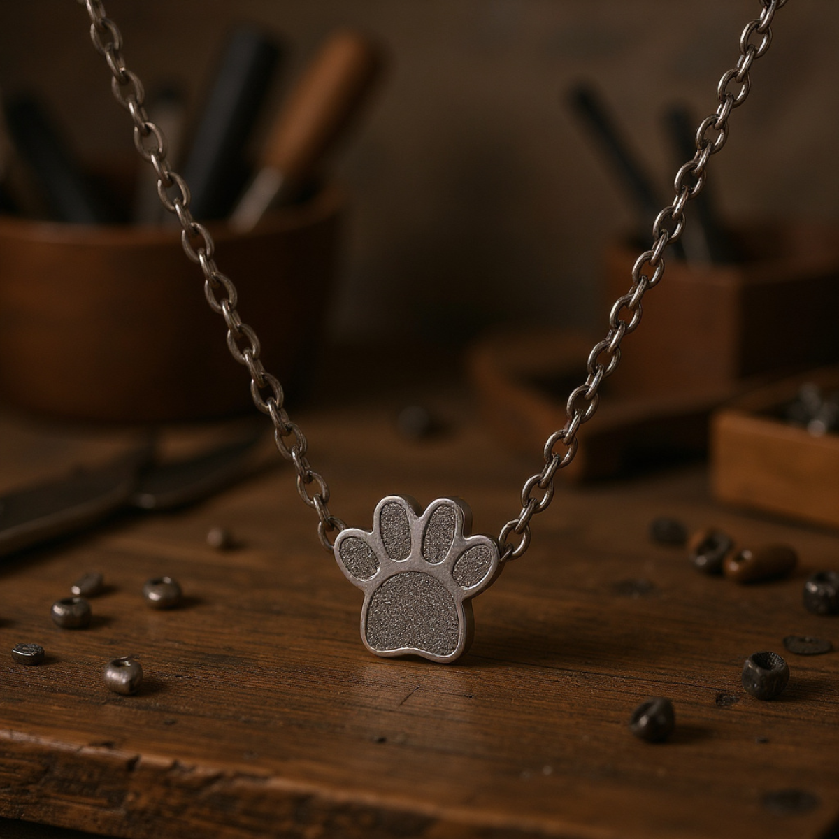 Handmade Paw Memorial Pendant Necklace