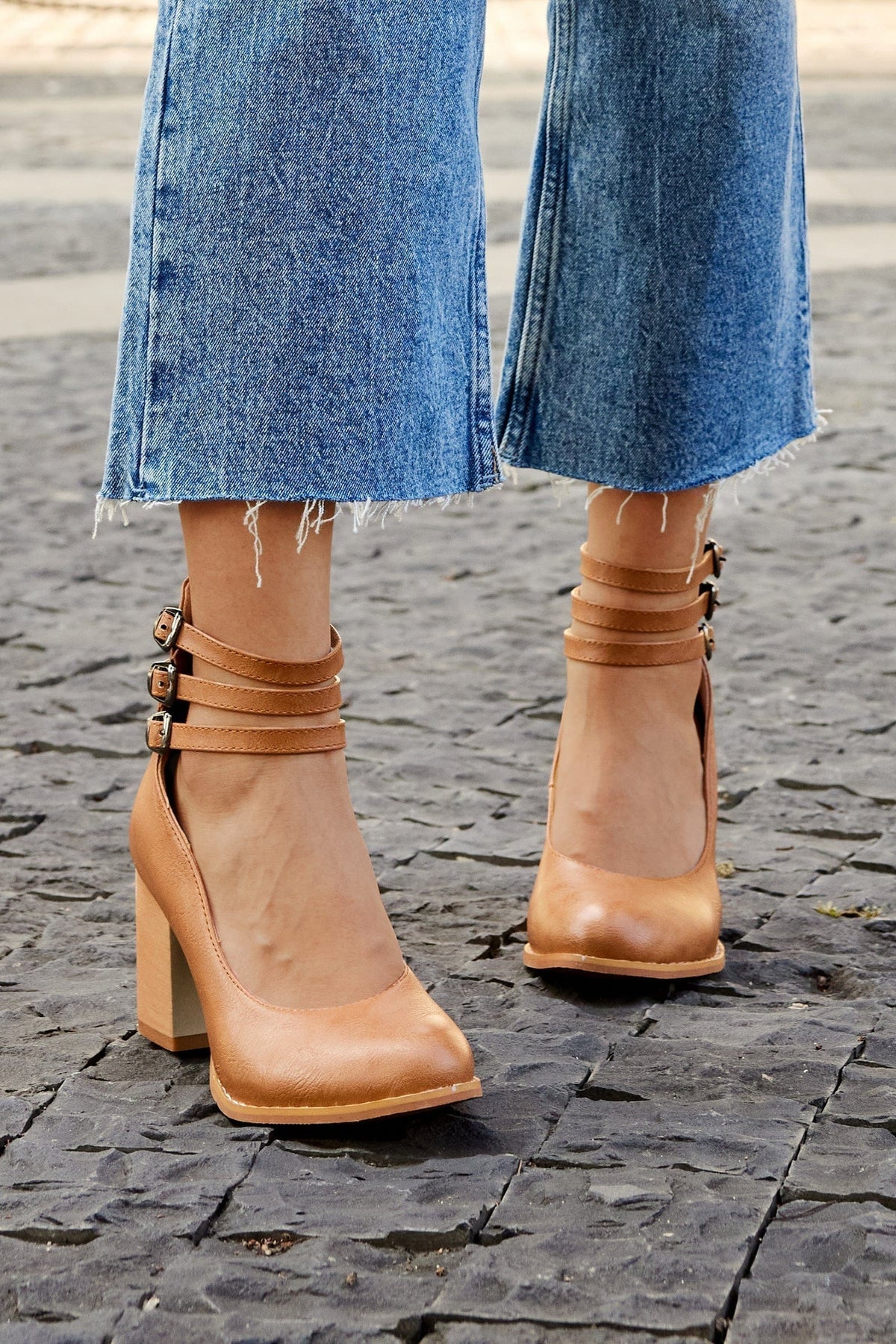 Ariana |  Triple Buckle Heels