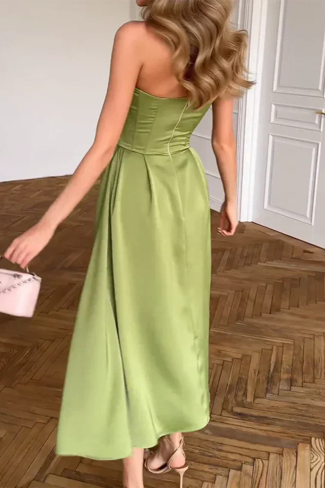 Mireya | Elegancka Sukienka Midi Bez Ramiączek