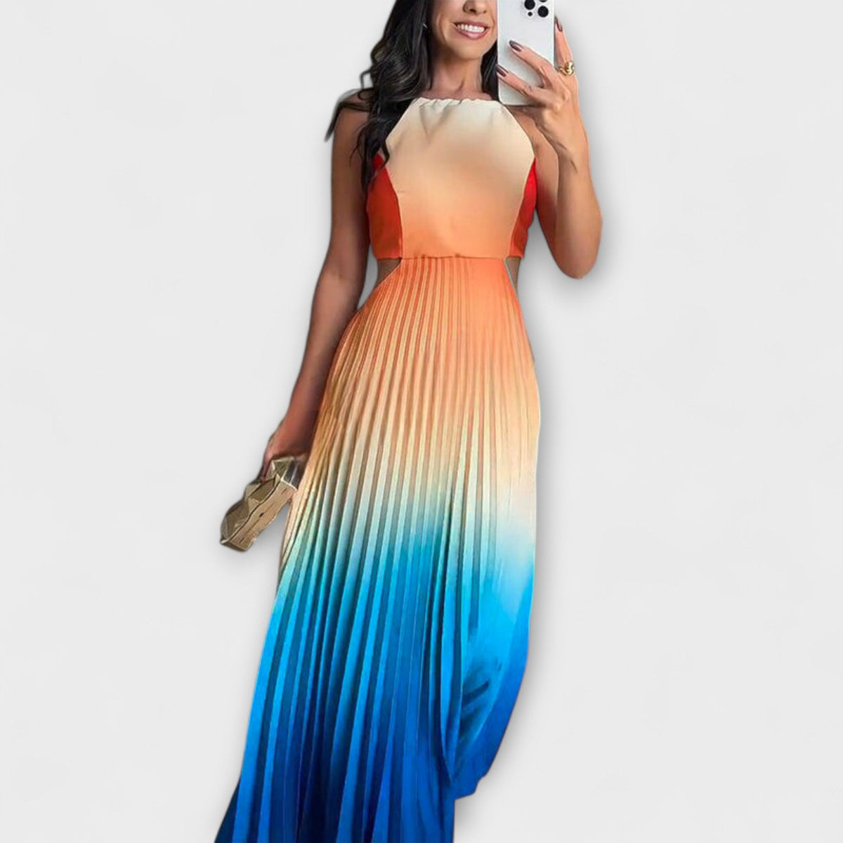 Haven - Stylish Backless Tie-Dye Maxi Dress