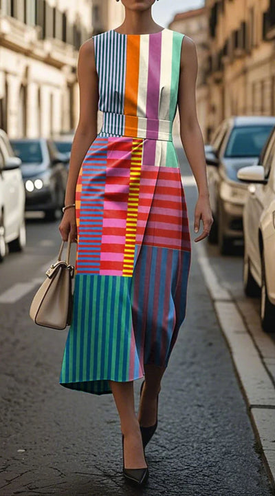 Tiffany | Sukienka bez rękawów we wzory