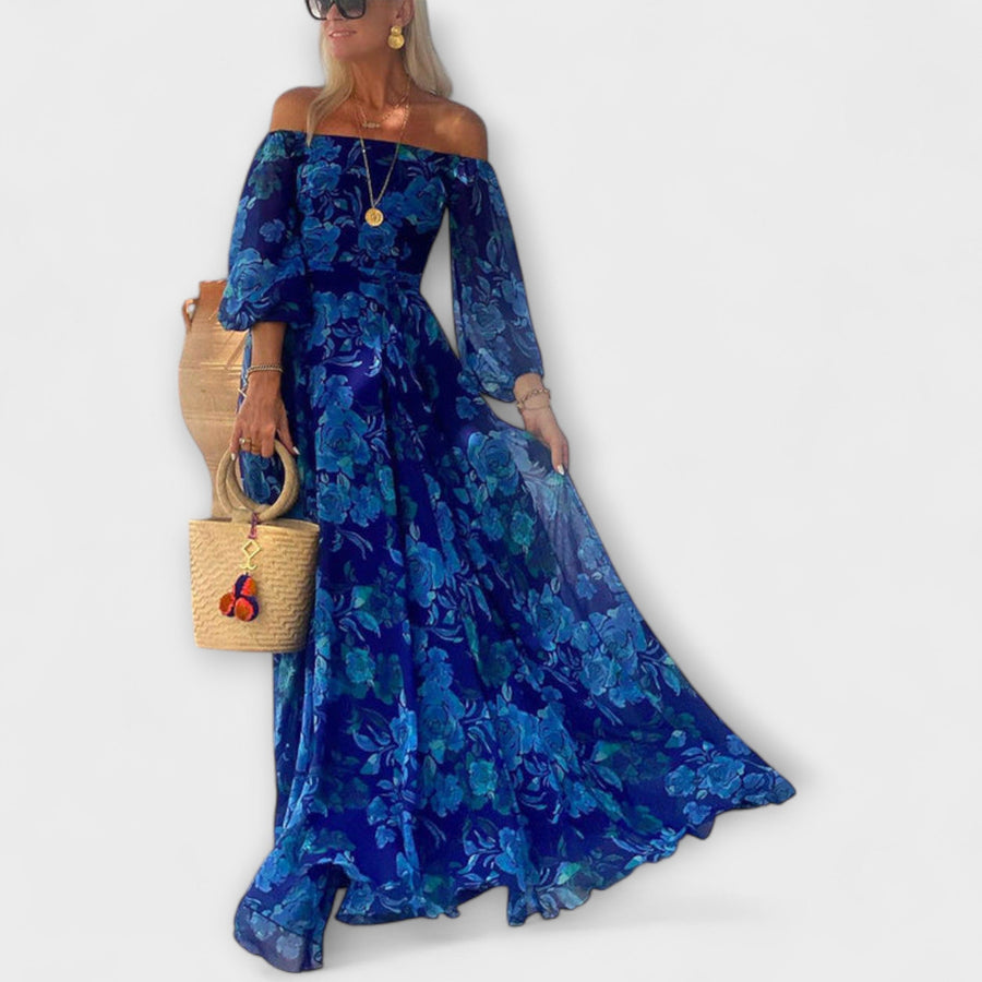 Juniper - Floral Off-Shoulder Smocked Maxi Dress for Vacation