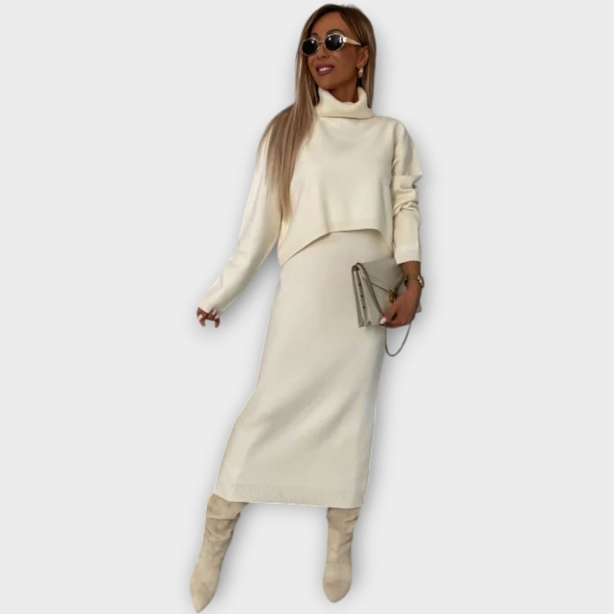 Luxe Knit Sweater and Skirt Set