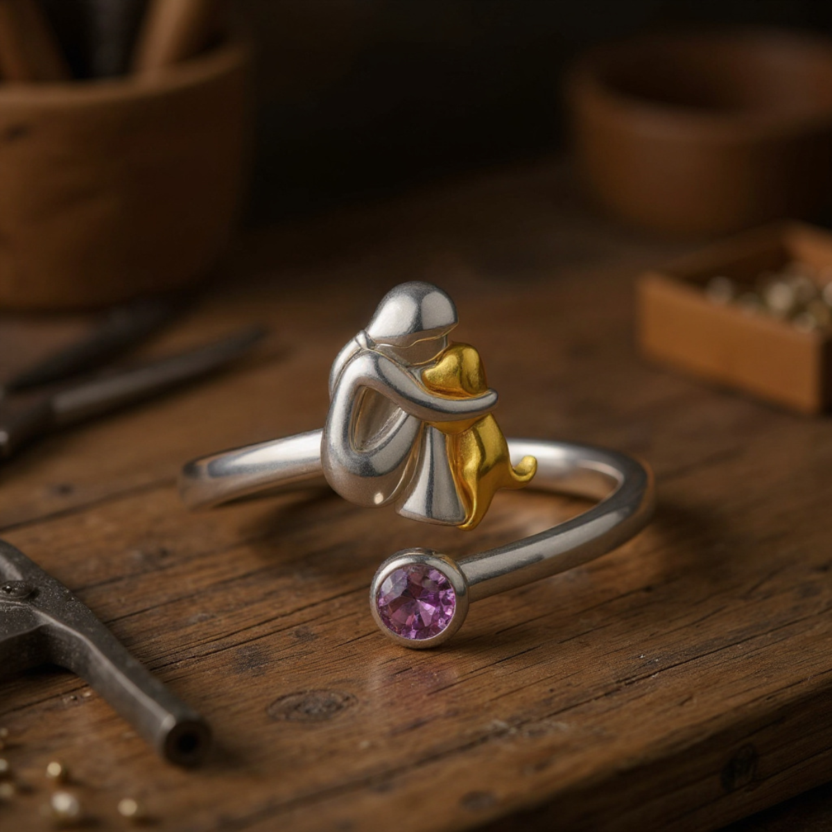 Forever Paws Open Heart Ring