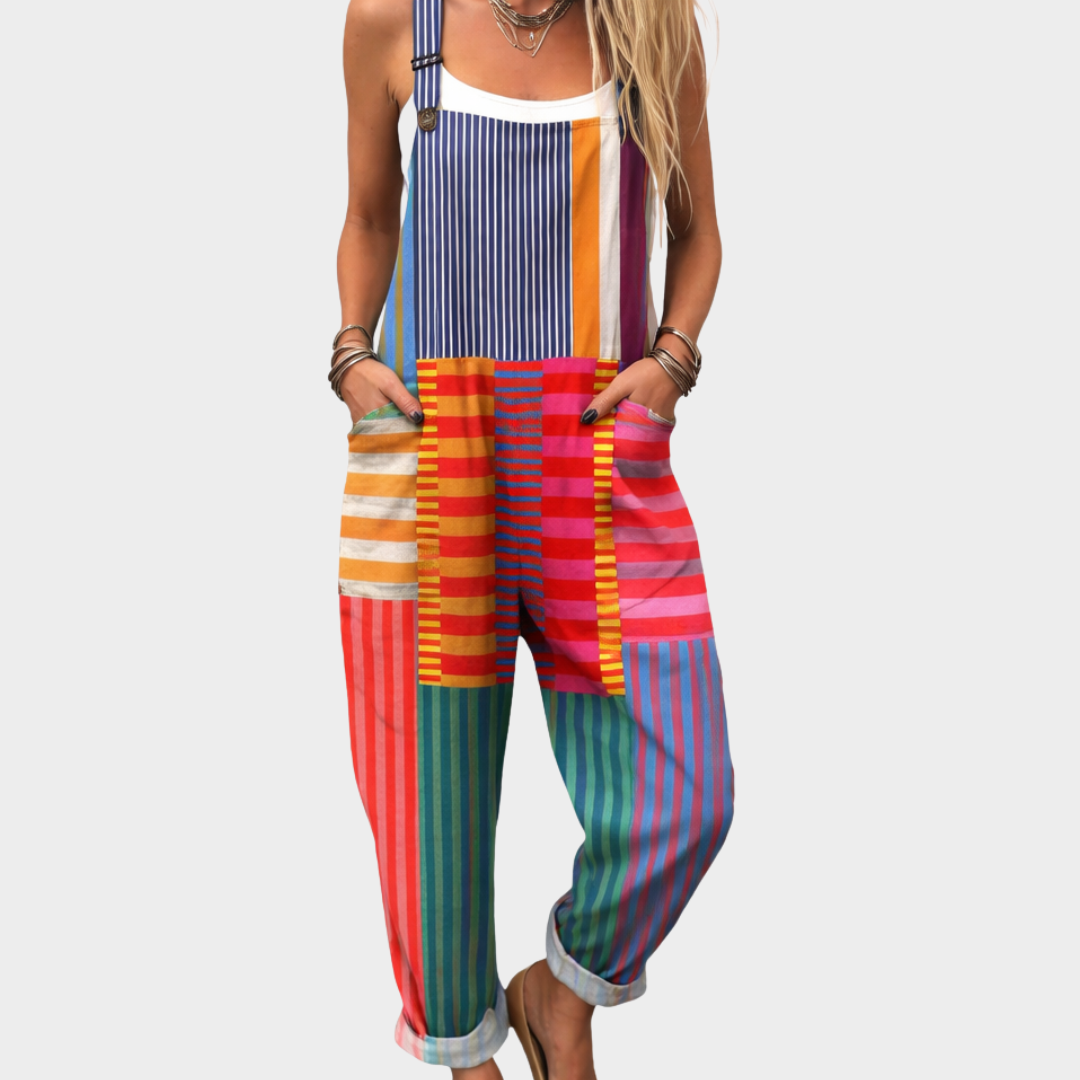 Halston - Comfortable Printed Overalls