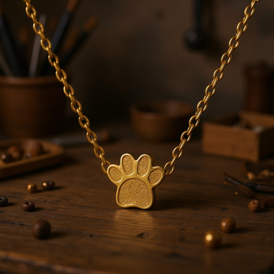 Handmade Paw Memorial Pendant Necklace