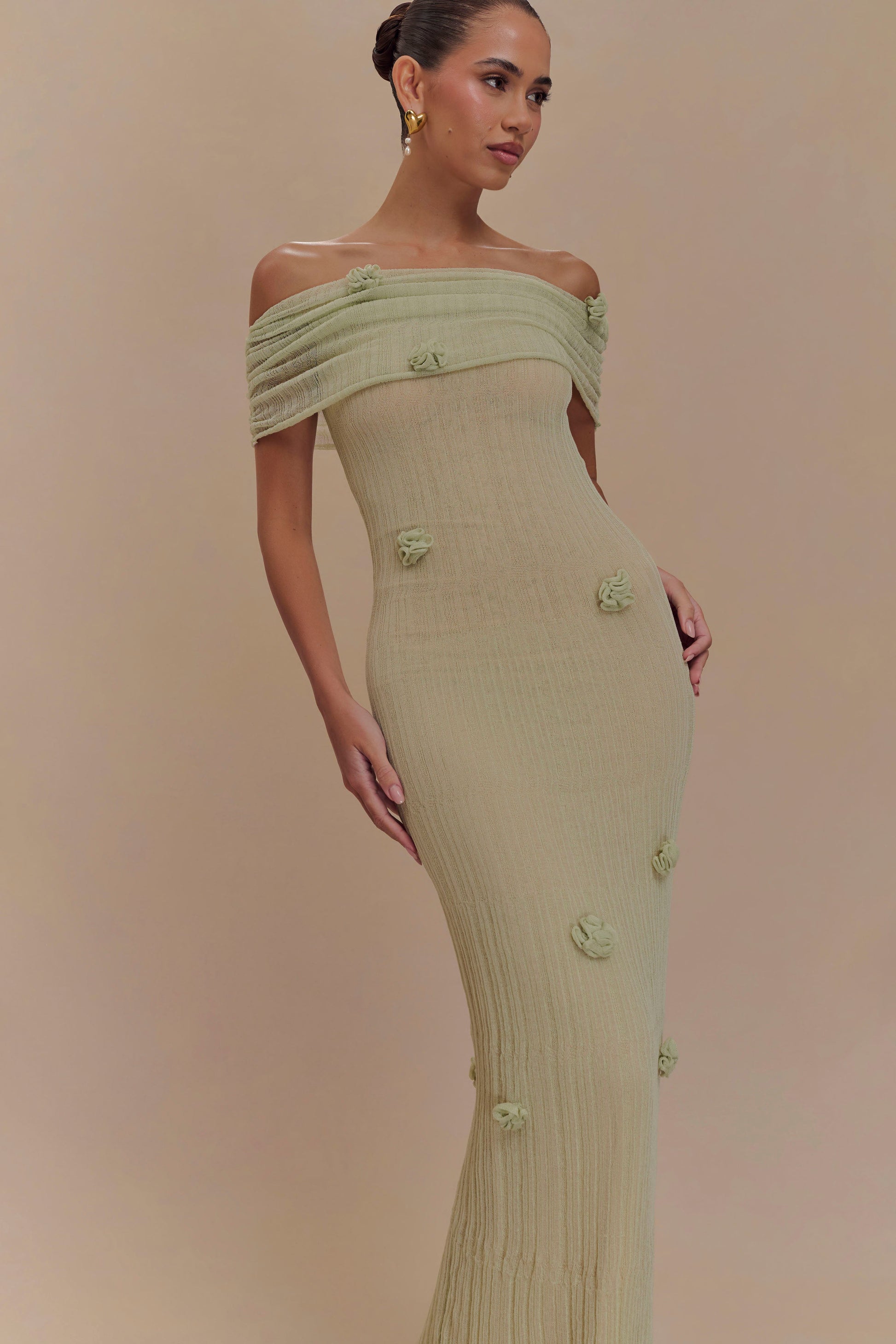 Fiona | Sukienka Maxi z Dzianiny Orchidea