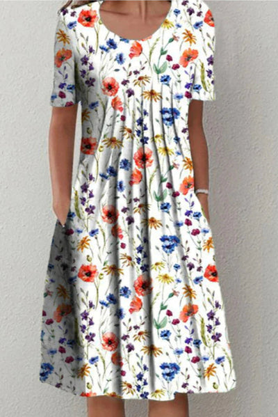 Celena | Midi Sukienka w Drukowane Wzory