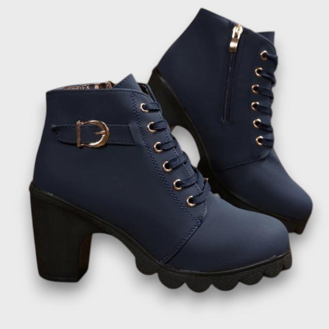 Aisha | Orthopedic Ankle Boots with Buckle & Chunky Heel