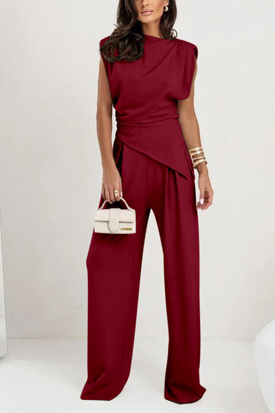 Aravie | Nieregularny bezrękawnik, casualowy zestaw dwuczęściowy