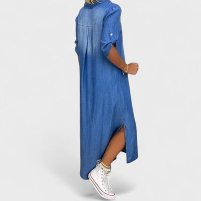 Ilse | Letnia sukienka z dekoltem w serek z denimu