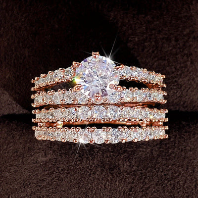 Zestaw 2 pierścionków z cyrkonią