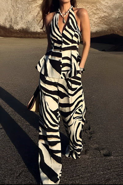 Elindra | Spodnie w paski kontrastowe