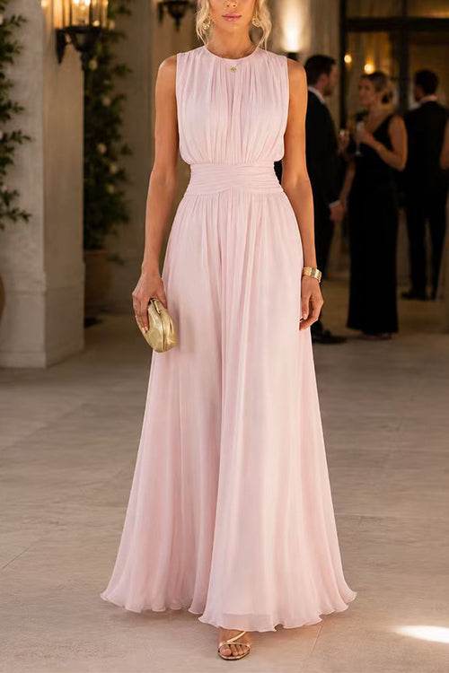 Margovil Crewneck Sleeveless High Waist Maxi Dress