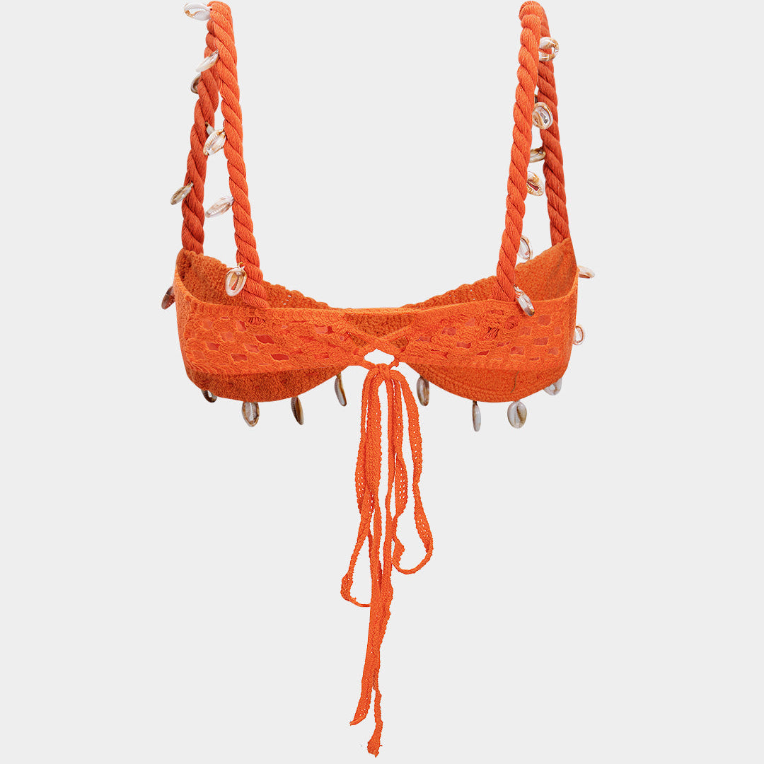 Selene | Dzianinowy top z dekoracyjnym wiązaniem