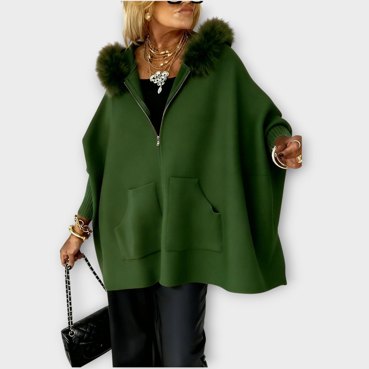 Luxury Faux Fur Hooded Coat