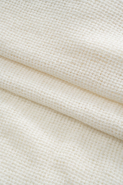 Ismene | Pleciony crop top z wycięciami i spódnica z rozcięciem