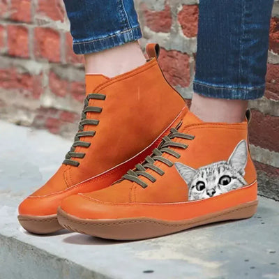 Fenna | Leather Ankle Shoes for Cat Lovers