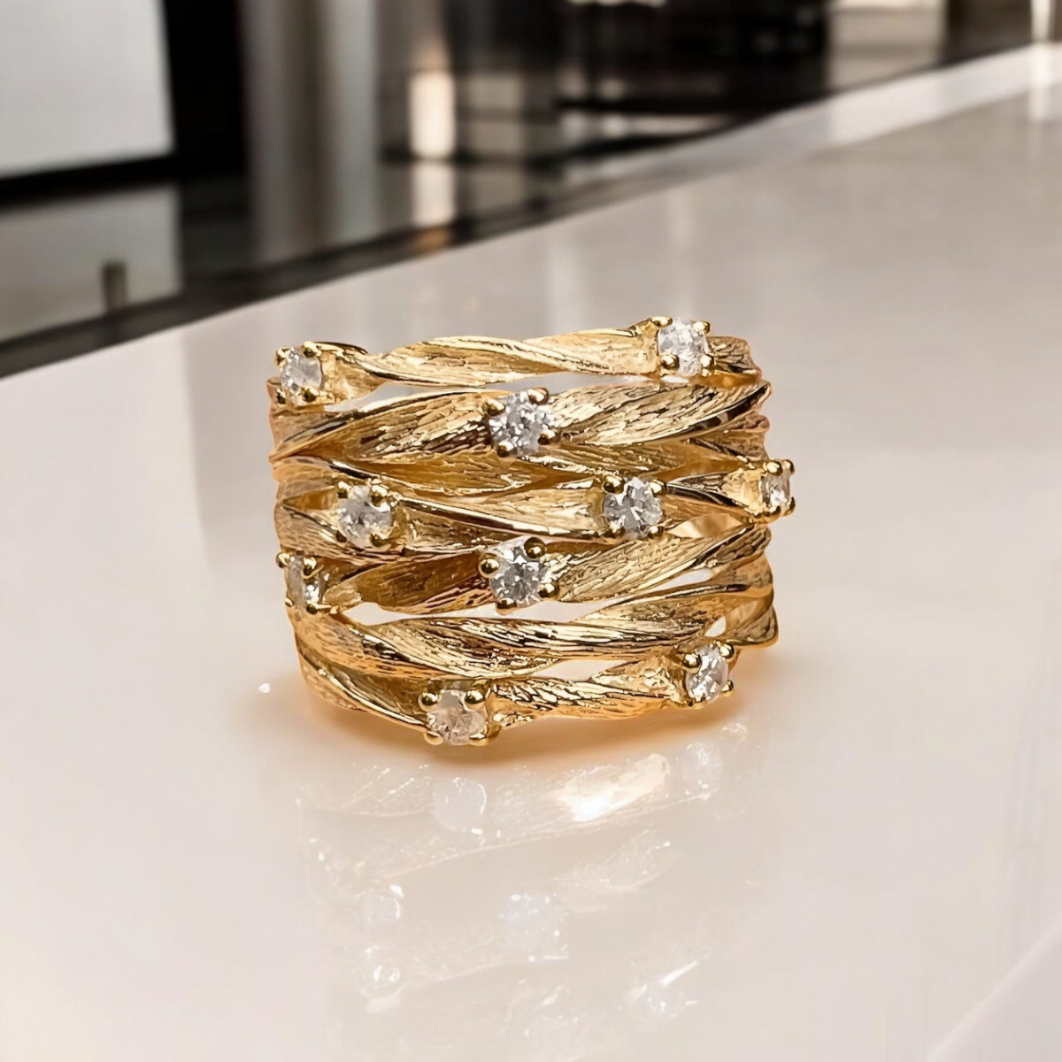 Vintage Złoty Pierścionek