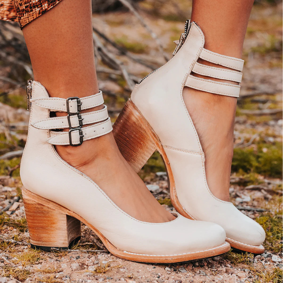 Elsa | Vintage Leather Strap Heels