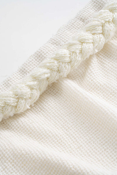 Ismene | Pleciony crop top z wycięciami i spódnica z rozcięciem