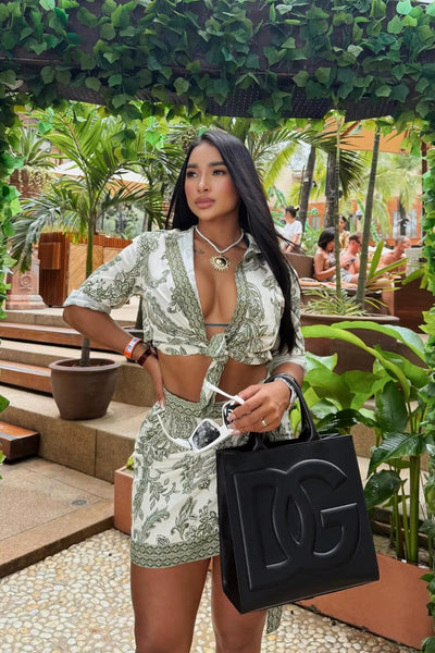 Inaya | Zestaw spódnicy lnianej Blend Into Leaves