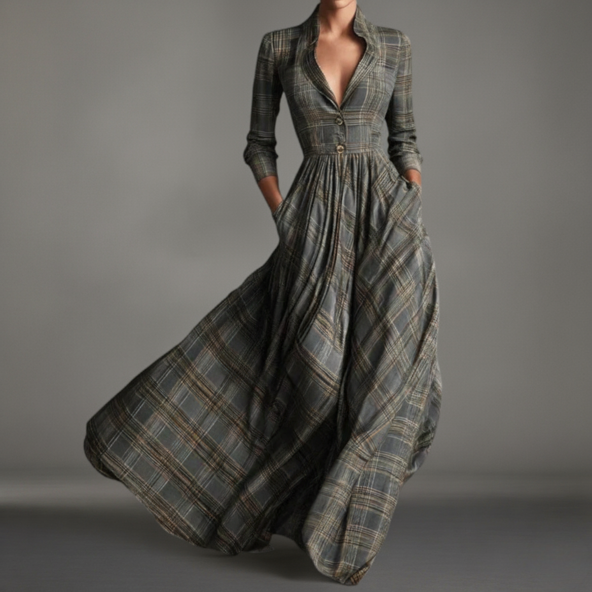 Laila | Luxe Checkered Maxi Dress