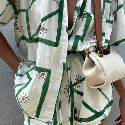 Alma | Zestaw szortów z nadrukiem i sznurkiem