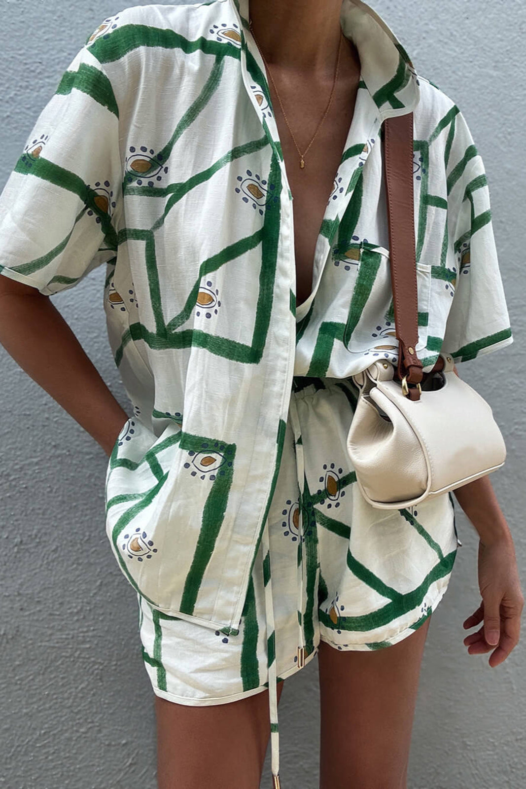 Alma | Zestaw szortów z nadrukiem i sznurkiem