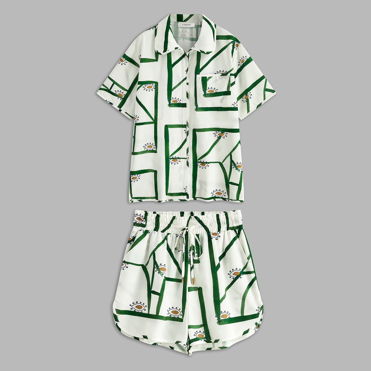 Alma | Zestaw szortów z nadrukiem i sznurkiem