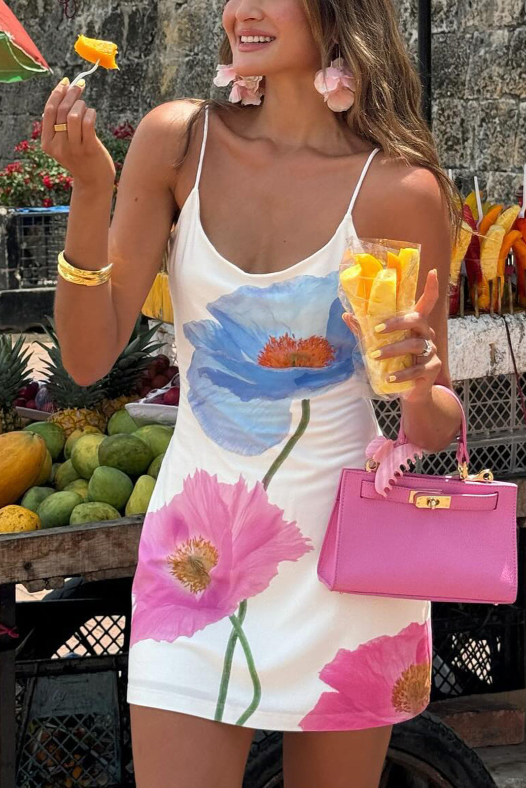 Amira | Krótka Sukienka Kwiatowa Bez Pleców