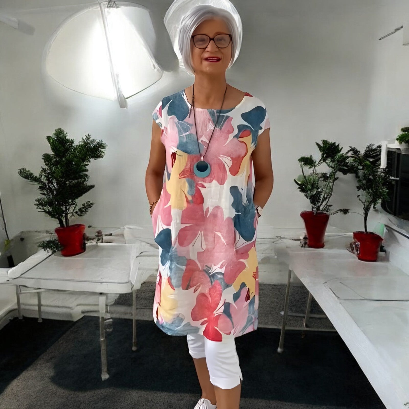 Anita | Kwiatowa Tunika Bawełniana