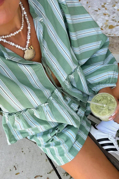 Grażyna | Letni komplet w paski