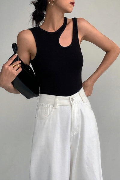 Rixte | Semi-Przezroczysty Top z Wycięciami