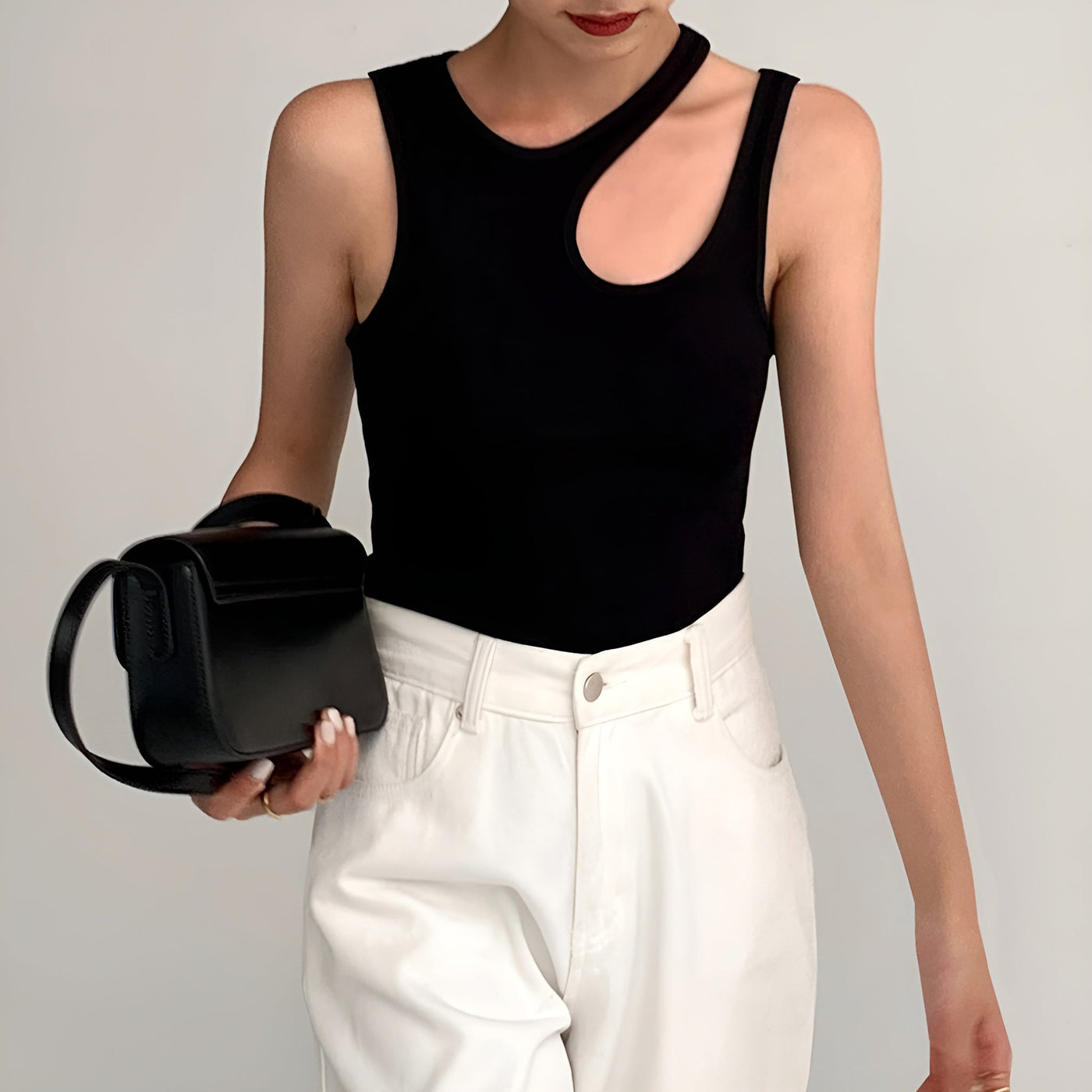 Rixte | Semi-Przezroczysty Top z Wycięciami