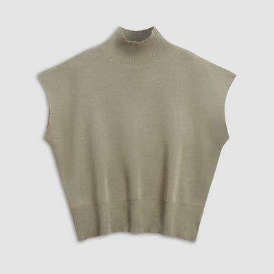 Tania | Sweter kamizelka w jednolitym kolorze