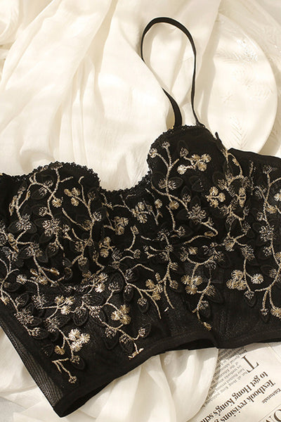 Cevana | Kwiatowy półprzezroczysty top koronkowy