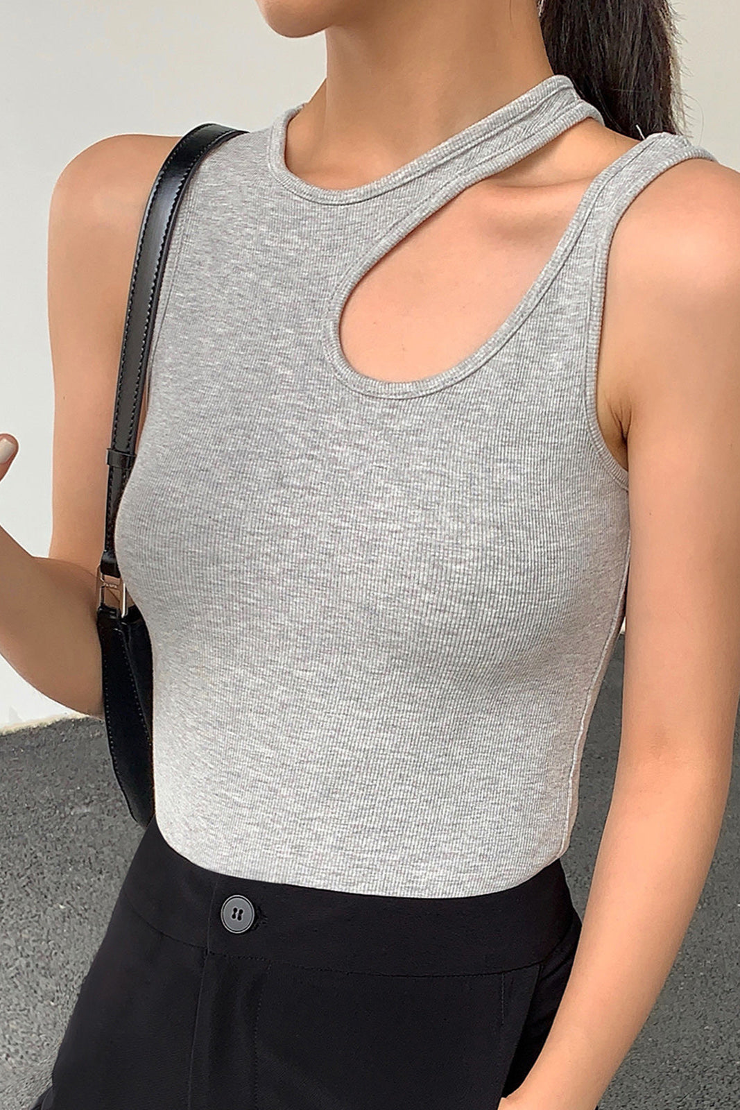 Rixte | Semi-Przezroczysty Top z Wycięciami