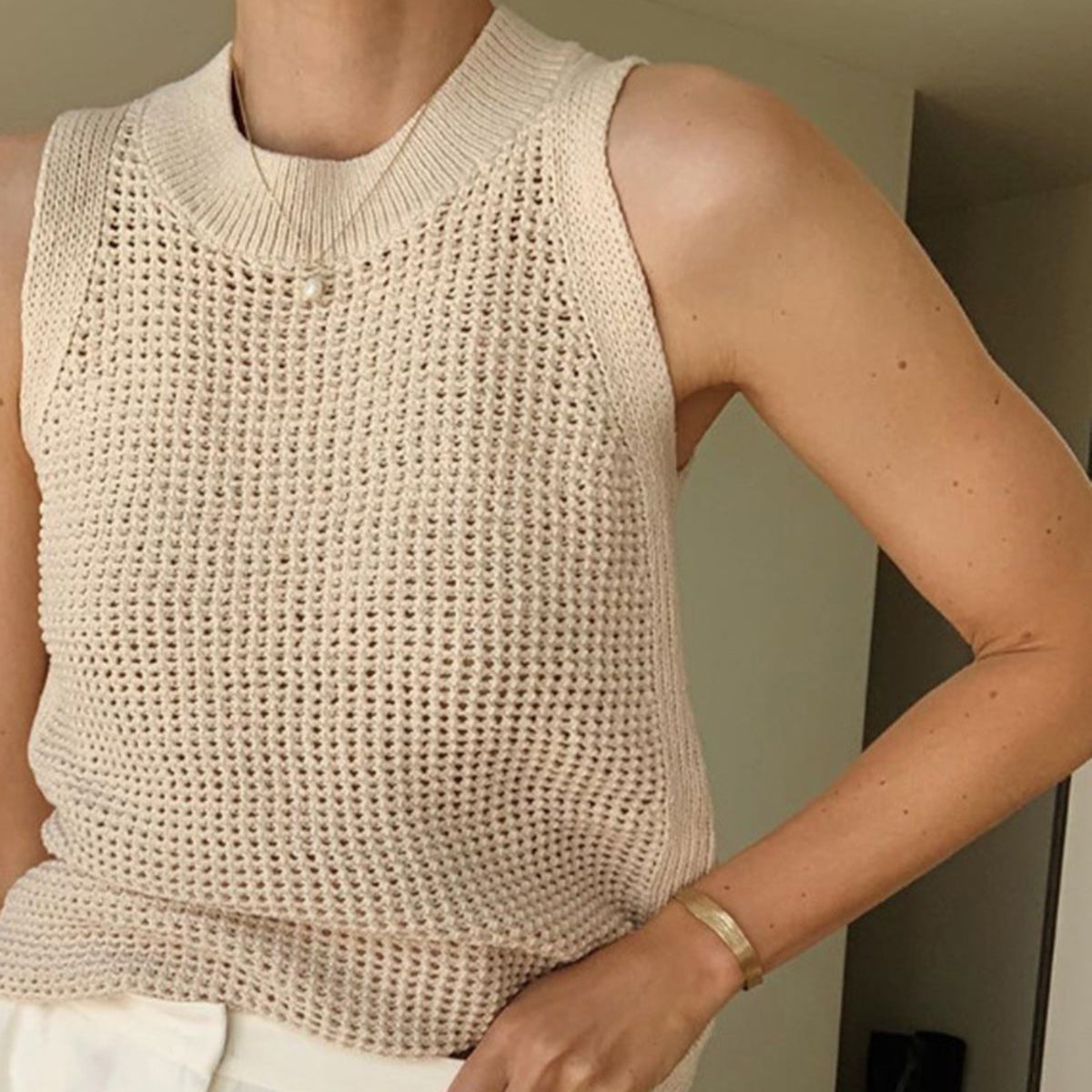 Vega | Dzianinowy Top bez Rękawów