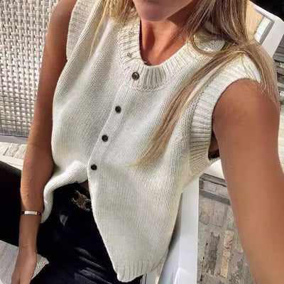 Nylah | Casual Kamizelka Sweter Z Guzikami