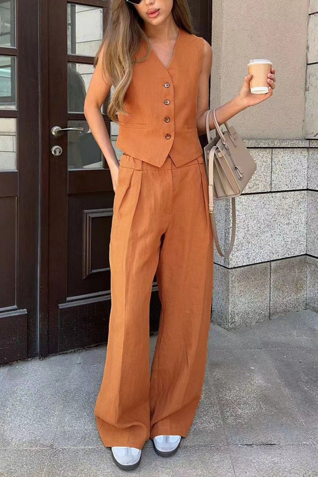 Salma | Zestaw spodni z bawełny i lnu