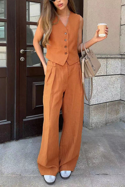 Salma | Zestaw spodni z bawełny i lnu