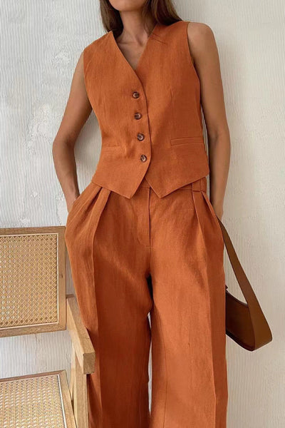 Salma | Zestaw spodni z bawełny i lnu