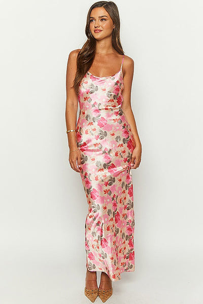 Clara | Romantyczna Kwiatowa Sukienka Maxi na Ramiączkach