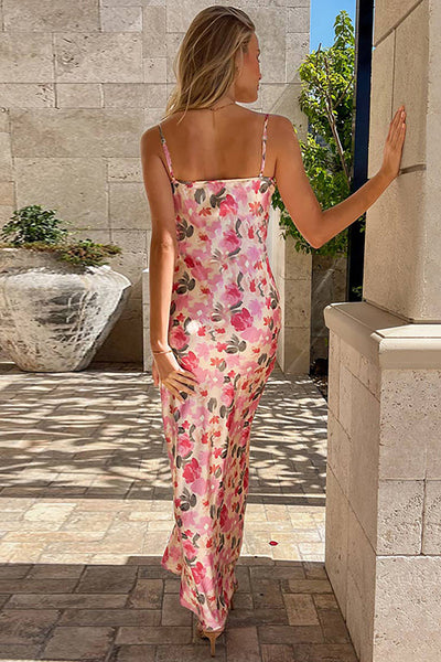 Clara | Romantyczna Kwiatowa Sukienka Maxi na Ramiączkach
